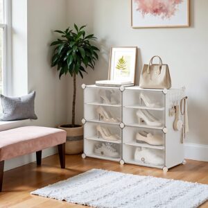 SONGMICS kenkähylly 4 lokerolla, kenkäkaappi, ovilla