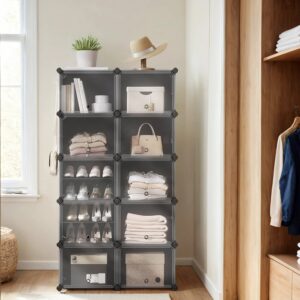 SONGMICS  Skohylde med 10 rum, skoskab, 30 x 40 x 30 cm pr. rum