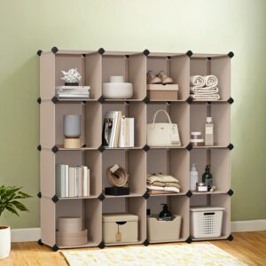 SONGMICS kenkähylly Hyllyjärjestelmä pinottava 15 kuution sarja kamelinruskea