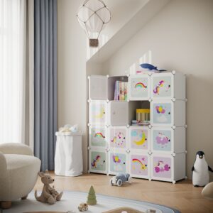 SONGMICS hyllyjärjestelmä, kuutiohylly 16 kuutiolla, ovet