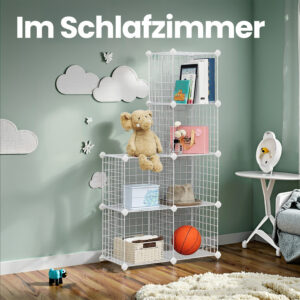 SONGMICS pluggbar hylla 6 gallerkubar vit