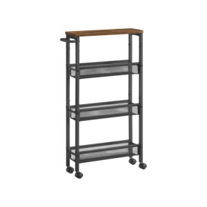 VASAGLE Smal rullvagn med 4 hyllplan