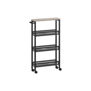 VASAGLE trolley with 4 levels and handle, greige mottled black