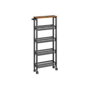 VASAGLE trolley, 5 shelves, narrow, vintage brown-black