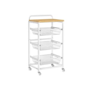 VASAGLE Serving trolley with multiple levels and pull-out baskets