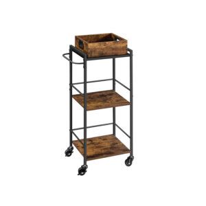 VASAGLE Serving trolley with feet and casters, vintage brown-black
