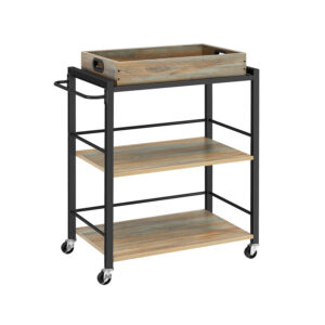 VASAGLE serving trolley with adjustable feet and casters