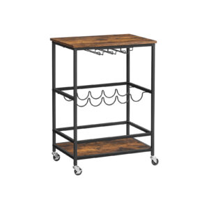 VASAGLE Serving trolley vintage brown-black