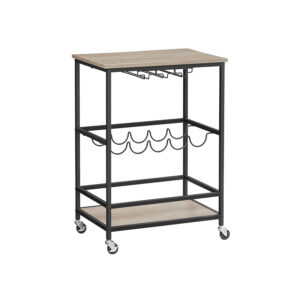 VASAGLE Vinstativ Industriel design Greige meleret-sort