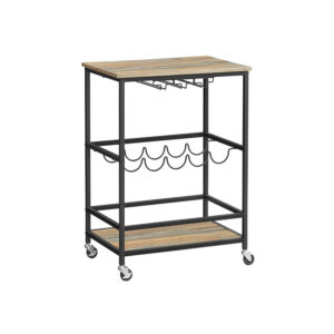 VASAGLE serving trolley industrial design turquoise brown-black