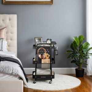 SONGMICS rullebord, k?kkenvogn, bl?k sort