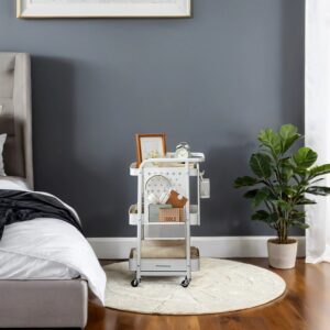 SONGMICS rullebord, k?kkenvogn, skyhvid