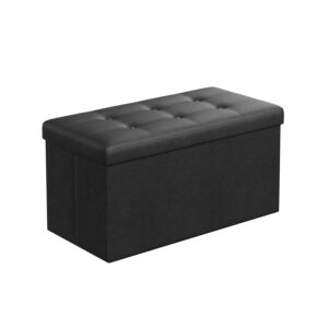 SONGMICS istuinkirstu 76 cm keinonahka musta