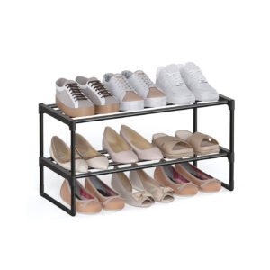 SONGMICS kenkäteline, 2 tasoa, 6–9 parille kenkiä, musta