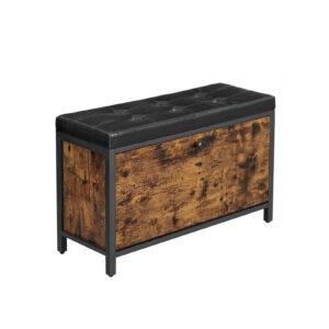 VASAGLE shoe bench vintage brown-black
