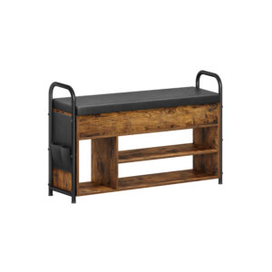 VASAGLE shoe bench with seat and carrying handles, 100.6 cm wide