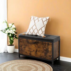 VASAGLE Shoe Bench Vintage Brown-Black