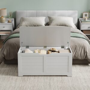 VASAGLE shoe bench, bench with storage space, storage chest with 2 safety hinges