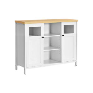 VASAGLE Kitchen cabinet with doors, white