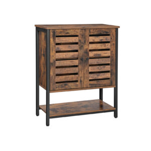 VASAGLE Kitchen cabinet with shelf and slatted doors