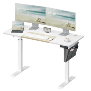 SONGMICS h?jdejusterbart skrivebord med bordplade p? 60 x 140 cm