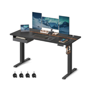 VASAGLE Height-adjustable desk 60 x 140 cm black