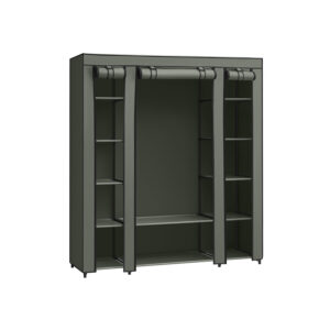 SONGMICS fabric cabinet with clothes rail, sage green