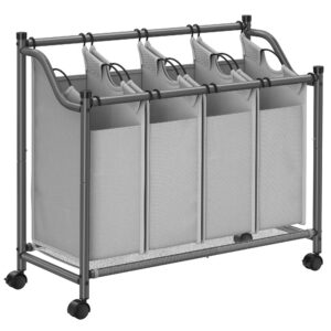 SONGMICS Laundry Collector 4 x 35 L Gray
