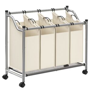 SONGMICS Laundry Collector 4 x 35 L Beige