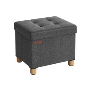 SONGMICS folding bench 32 x 40 x 33.5 cm with storage space, dark gray