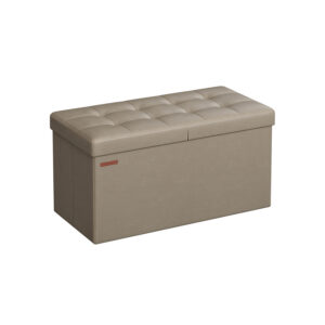 SONGMICS foldbar b?nk 89 liter 38 x 76 x 38 cm kamelbrun