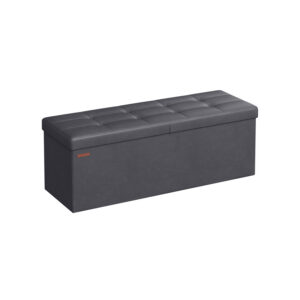 SONGMICS foldbar b?nk 120 liter 38 x 110 x 38 cm m?rkegr?