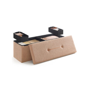 SONGMICS skammel med opbevaringsplads 38 x 110 x 38 cm kamelbrun