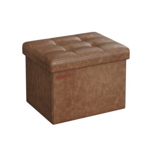 SONGMICS Fällbar bänk med förvaringsutrymme 41 cm kaffebrun