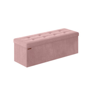 SONGMICS Foldable storage bench with a load capacity of up to 300 kg, pastel pink