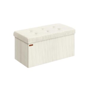 SONGMICS b?nk med opbevaringsplads og sammenklappeligt design