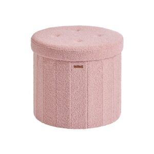 SONGMICS Rund skammel med opbevaringsplads og aftageligt l?g