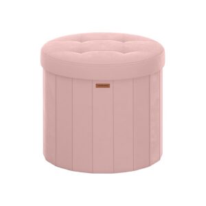 SONGMICS Rund skammel med opbevaringsplads og aftageligt l?g