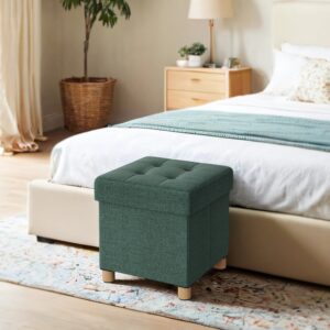 SONGMICS skammel med opbevaringsplads, lille sammenklappelig b?nk, 38