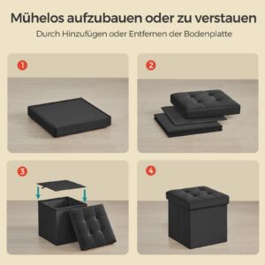 SONGMICS skammel, b?nk med opbevaringsplads, 30 x 30 cm