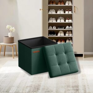 SONGMICS 30 cm b?nk med opbevaringsplads, sammenklappelig opbevaringskiste, opbevaringsboks