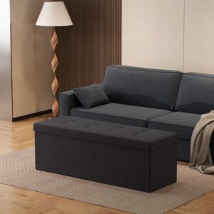 SONGMICS skammel med opbevaringsplads, b?nk, 38 x 110 x 38 cm