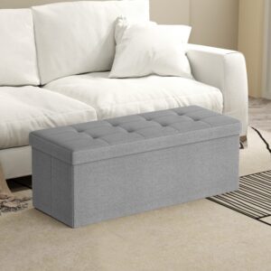 SONGMICS b?nk med opbevaringsplads, 38 x 110 x 38 cm, opbevaringskiste