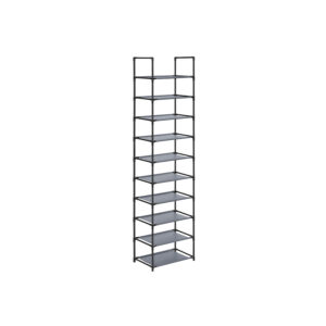 SONGMICS kapea kenkähylly, hyllyt huovasta, harmaa