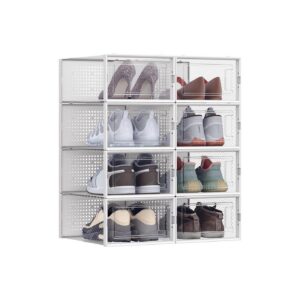 SONGMICS 12-delt s?t skokasser til sko op til st?rrelse 44