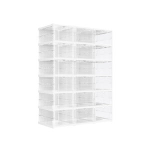 SONGMICS kenkäkaappi, 6 kenkälaatikkoa, läpinäkyvä, pilvinen valkoinen