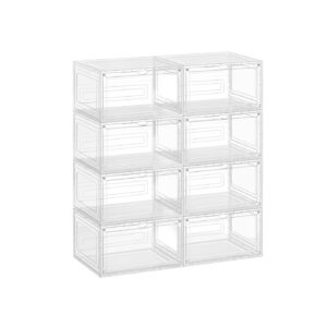 SONGMICS Pinottavat muoviset kenkälaatikot ovella ja läpinäkyvällä ulkonäöllä