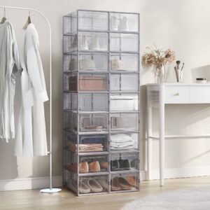 SONGMICS kenkälaatikot, 18 kpl:n sarja, muoviset kenkäorganisaattorit