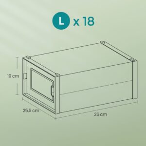 SONGMICS kenkälaatikot, 18 kpl:n sarja, muoviset kenkäorganisaattorit