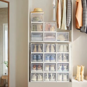 SONGMICS kenkälaatikot, 18 kpl:n sarja, muoviset kenkäorganisaattorit